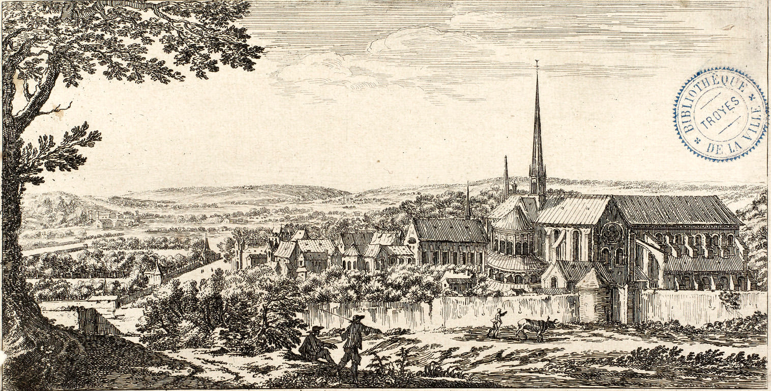 Veuë (sic) de l'église de l'abaye (sic) de Clervaux (sic) en Bourgongne (sic), 19e siècle [ICONO 142-10]