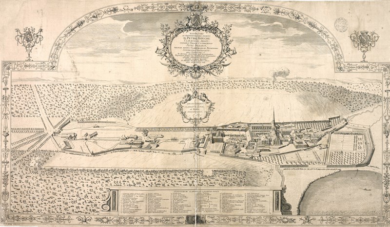 Plan de l'abbaye de Clairvaux par Dom Milley, 1708 [Carteron 1-3]
