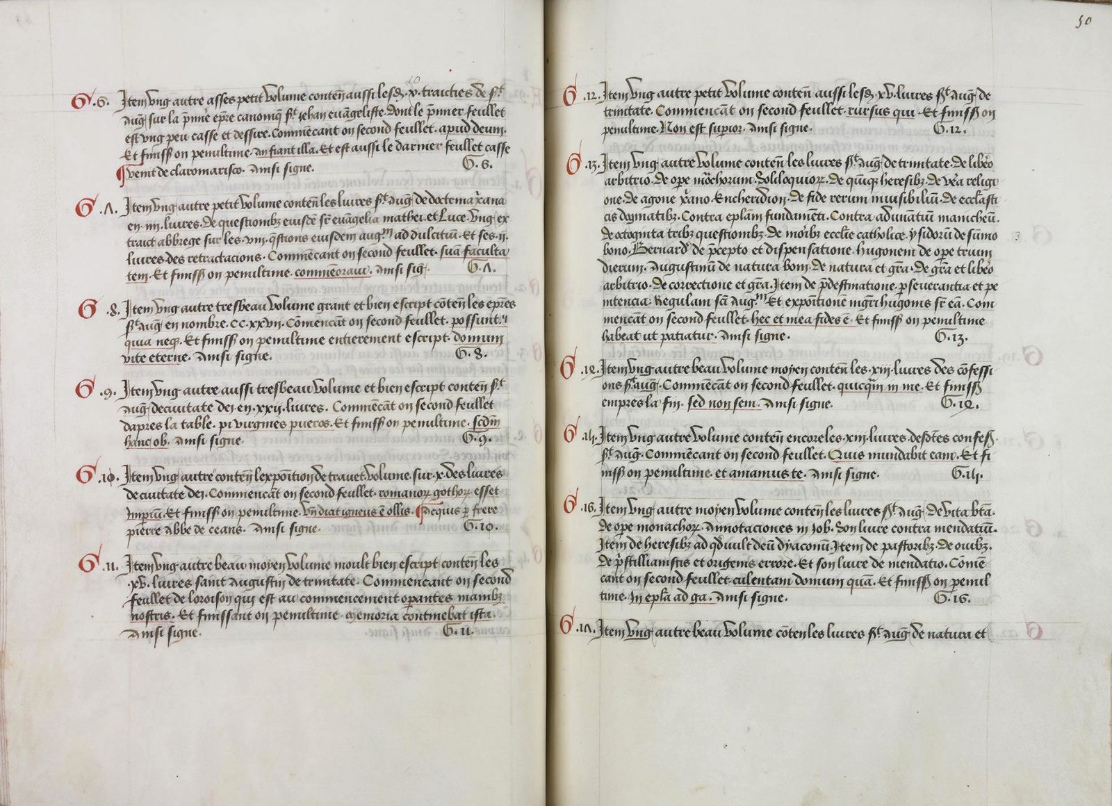 Inventaire et déclaracion des volumes et livres de l'église et abbaye de Clervaulx, 1472 [Ms 521]