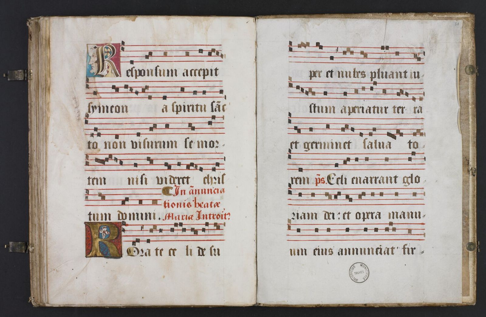Livre de chœur de la confrérie des tondeurs de Troyes, 17e s. [Ms 3889]